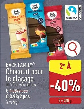 Chocolat pour le glaçage