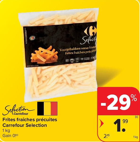 Frites fraîches précuites Carrefour Selection 1 kg