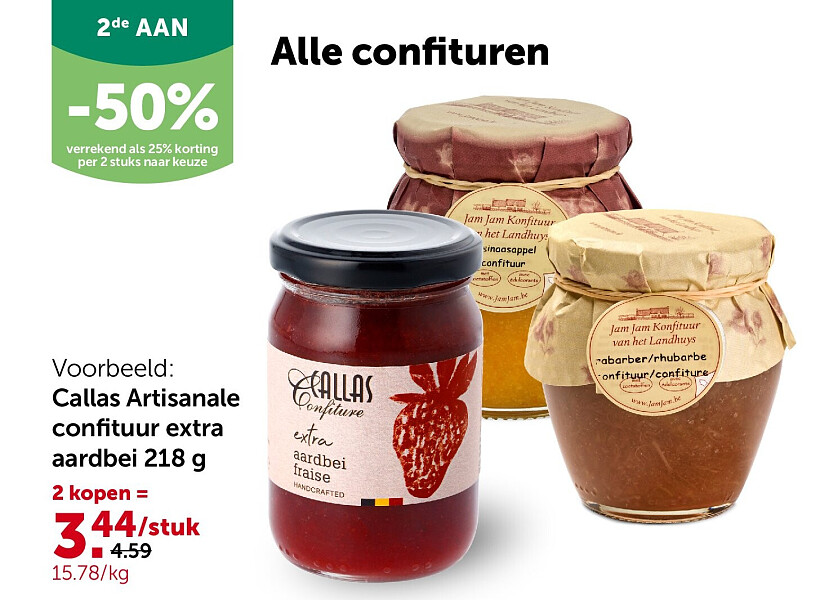 Callas Artisanale confituur extra aardbei 218 g