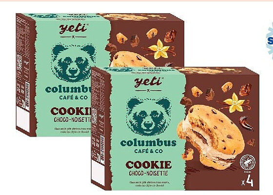 Cookie glacé vanille choco noisette Columbus