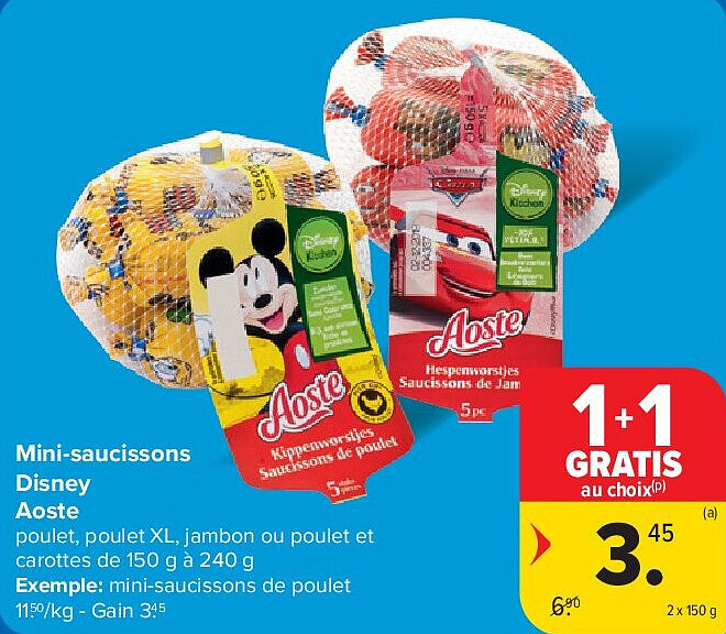 Mini-saucissons Disney Aoste 2 x 150 g