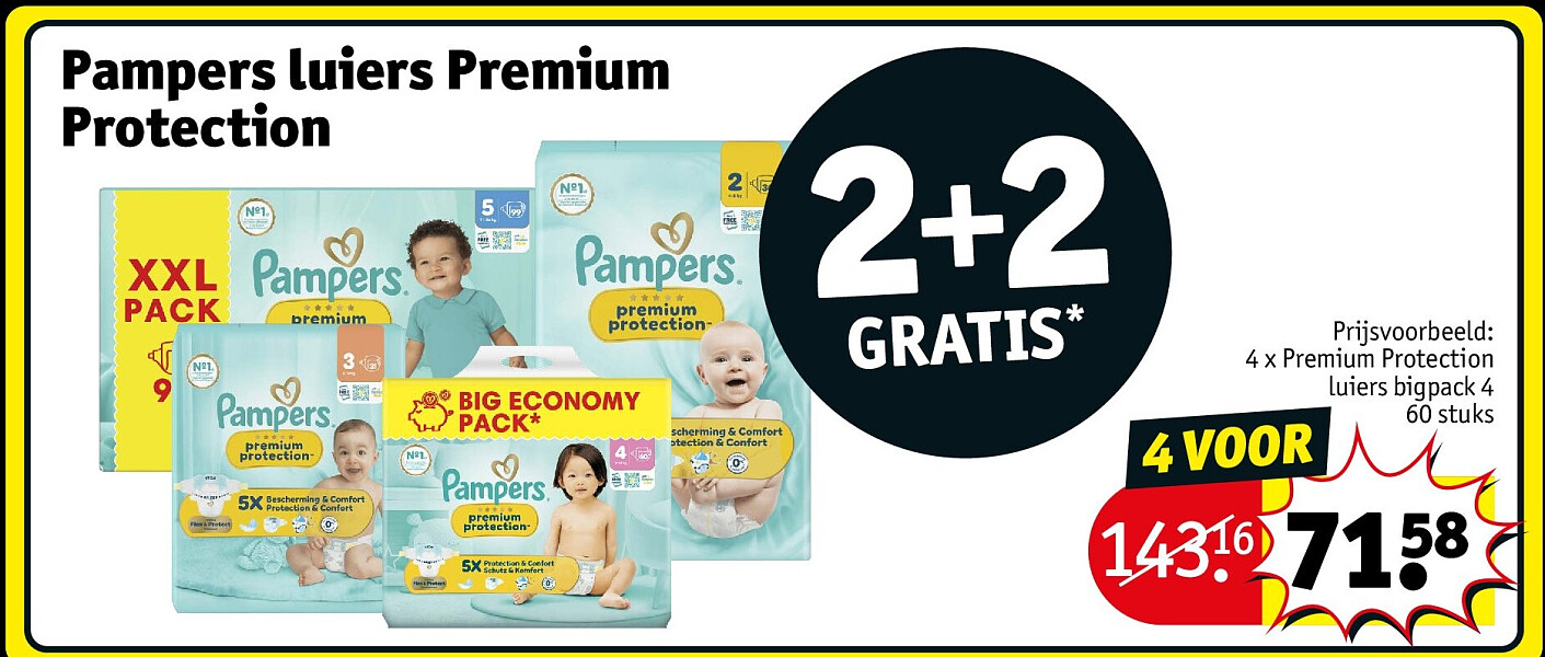 4 x Premium Protection luiers bigpack 4 60 stuks