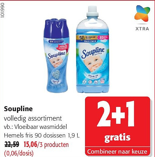 Soupline Vloeibaar wasmiddel Hemels fris 90 dosissen 1,9 L