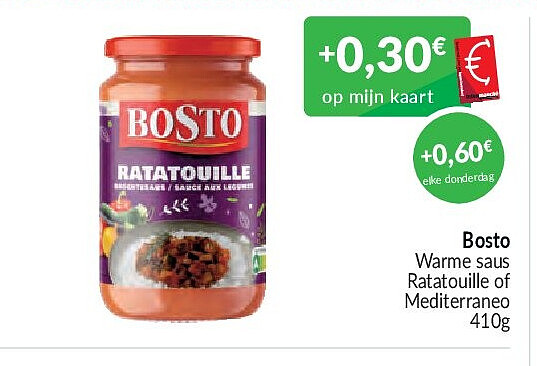 Bosto Warme saus Ratatouille of Mediterraneo - 410g