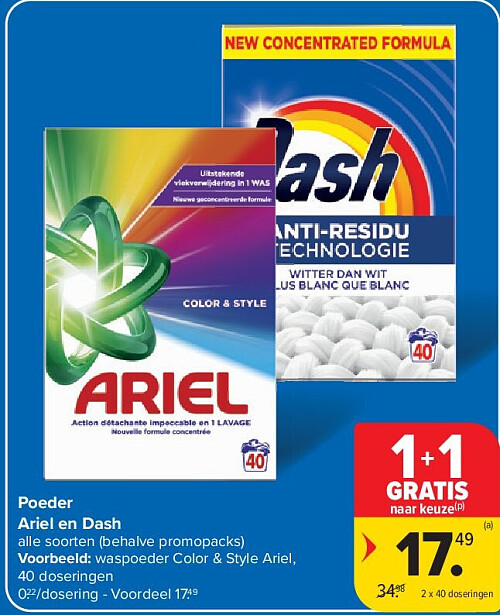 Poeder Ariel en Dash