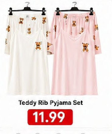 Teddy Rib Pyjama Set