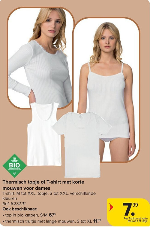 Thermisch topje of T-shirt met korte mouwen voor dames