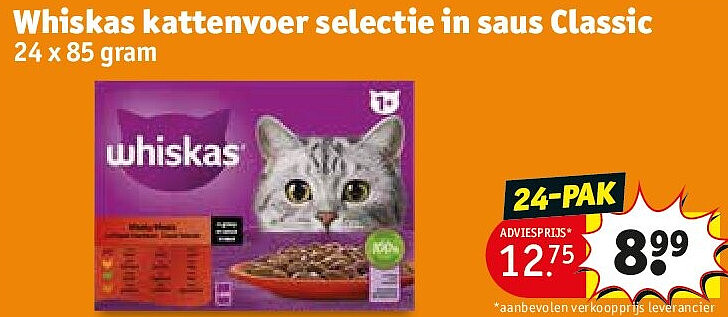 Whiskas kattenvoer selectie in saus Classic