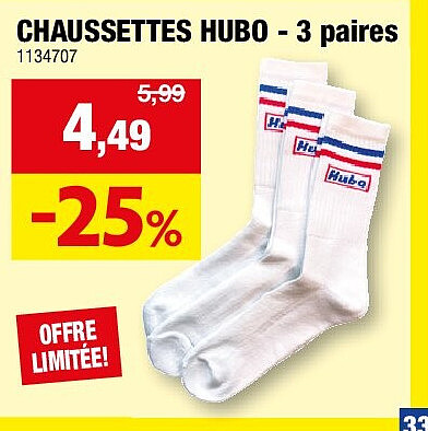 CHAUSSETTES HUBO - 3 paires