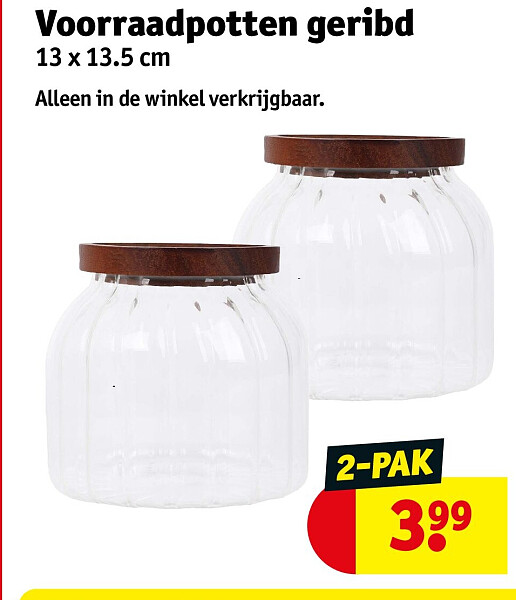 Voorraadpotten geribd