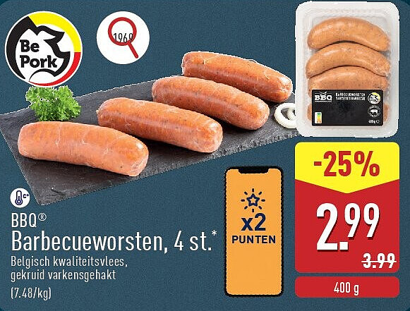 Barbecueworsten, 4st.