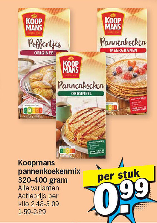 Koopmans pannenkoekenmix 320-400 gram