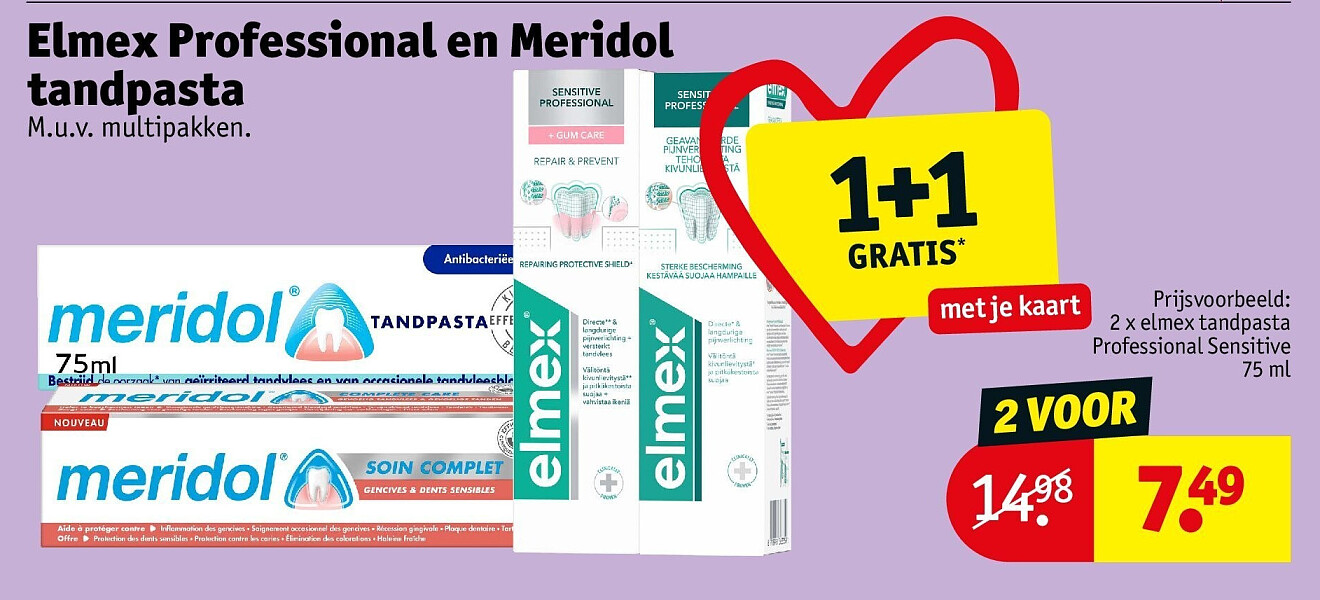 2 x elmex tandpasta Professional Sensitive 75 m