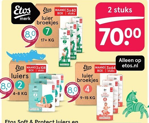 Etos Soft & Protect luiers en luierbroekjes megabox