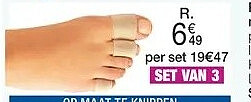 Set van 3 teen- en vingerbeschermers