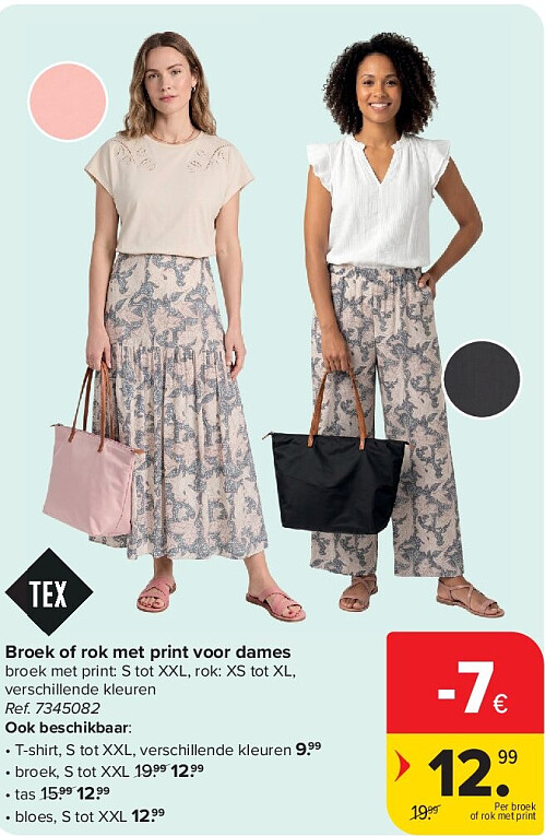 Broek of rok met print voor dames