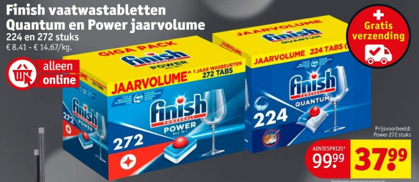 Finish vaatwastabletten Quantum en Power jaarvolume