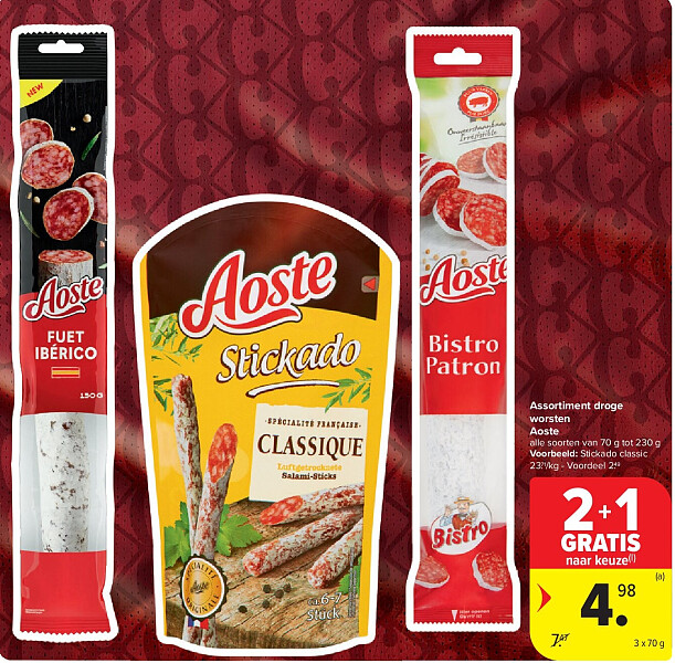 Assortiment droge worsten Aoste