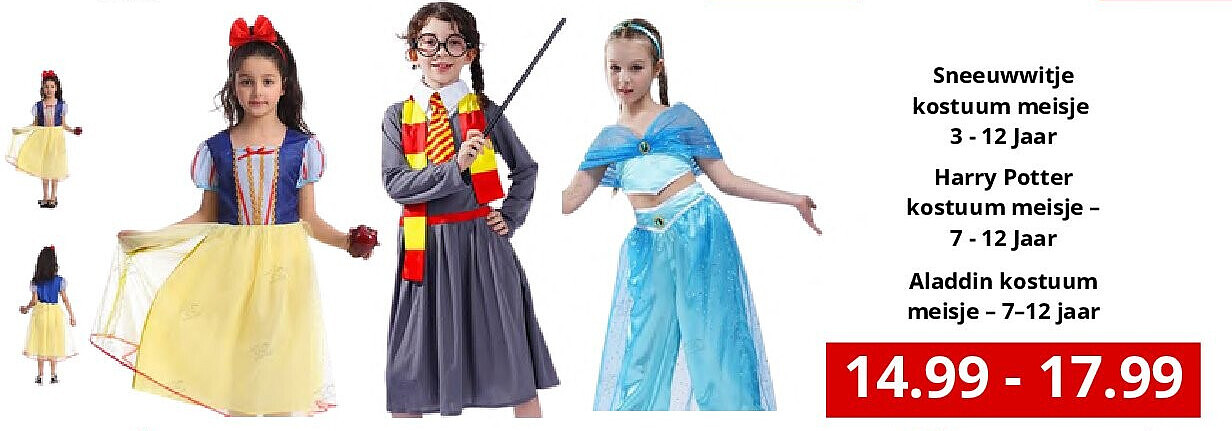 Sneeuwwitje kostuum meisje 3 - 12 Jaar