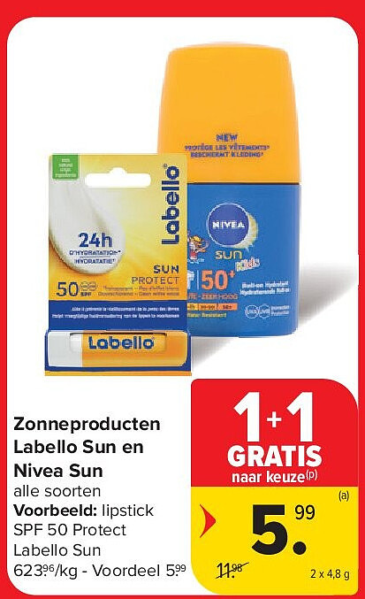 Zonneproducten Labello Sun en Nivea Sun
