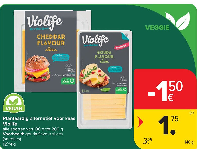 Plantaardig alternatief voor kaas Violife