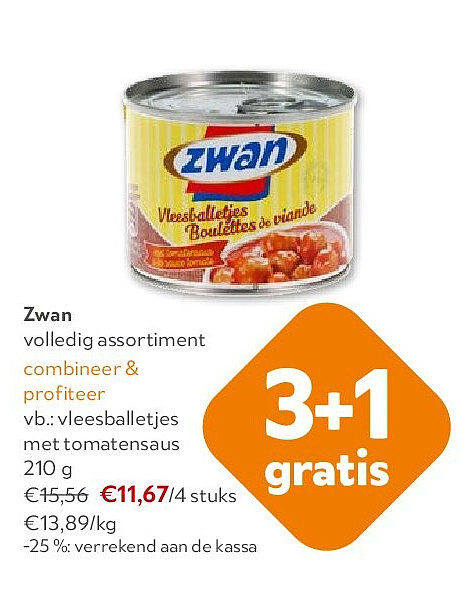 Zwan vleesballetjes met tomatensaus 210 g