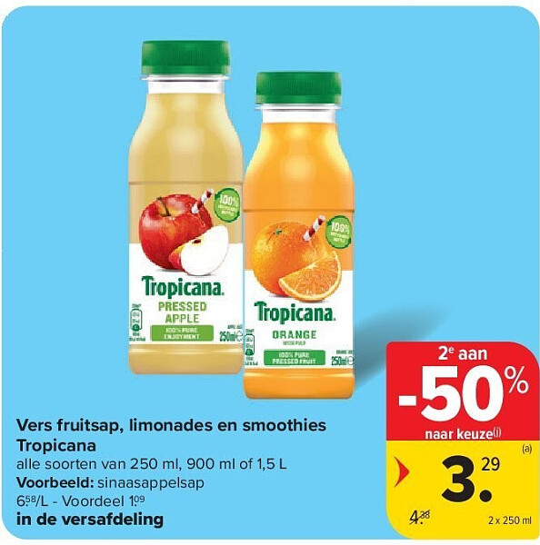 Vers fruitsap, limonades en smoothies Tropicana