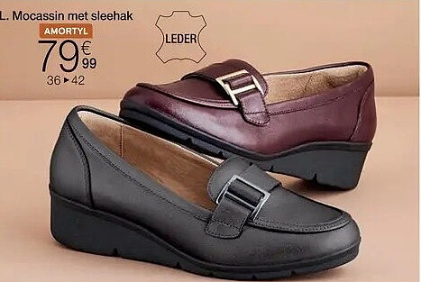 Mocassin met sleehak
