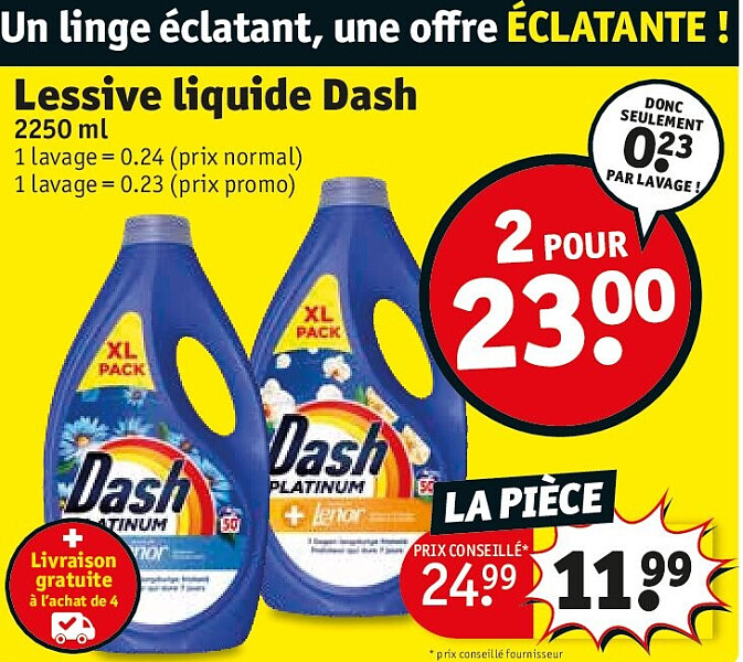 Lessive liquide Dash 2250 ml