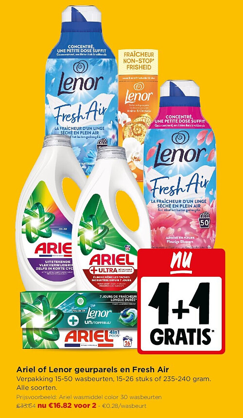 Ariel of Lenor geurparels en Fresh Air
