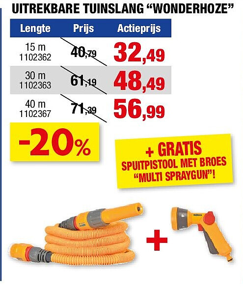 UITREKBARE TUINSLANG “WONDERHOZE”
