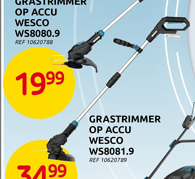 Grastrimmer op accu Wesco WS8081.9