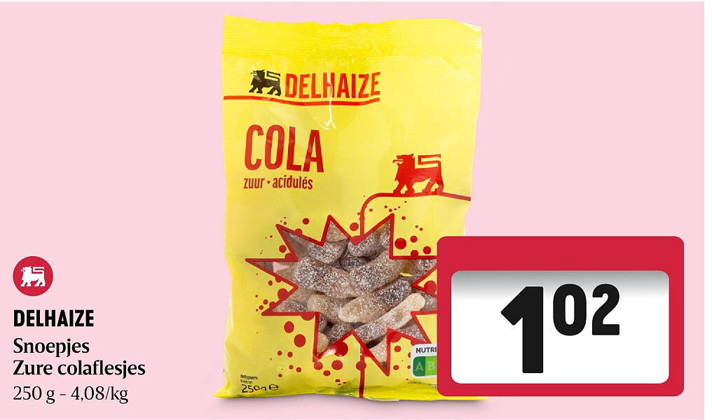 DELHAIZE Snoepjes Zure colaflesjes