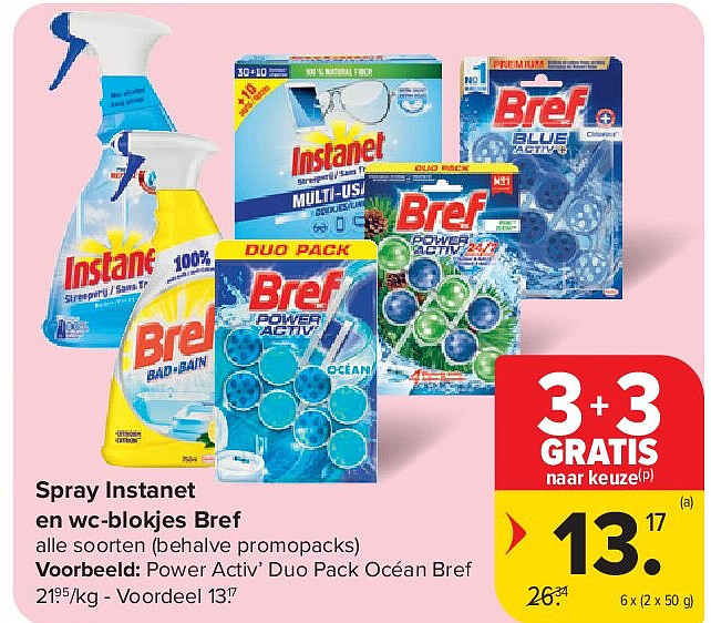 Spray Instanet en wc-blokjes Bref