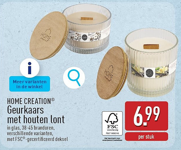 Geurkaars met houten lont