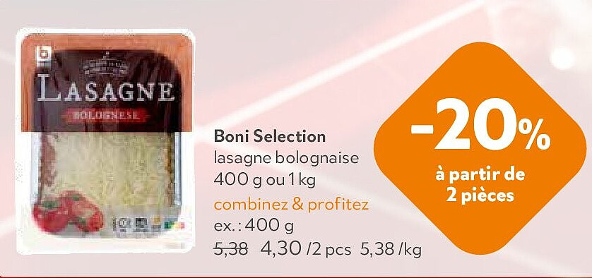 Boni Selection lasagne bolognaise 400 g