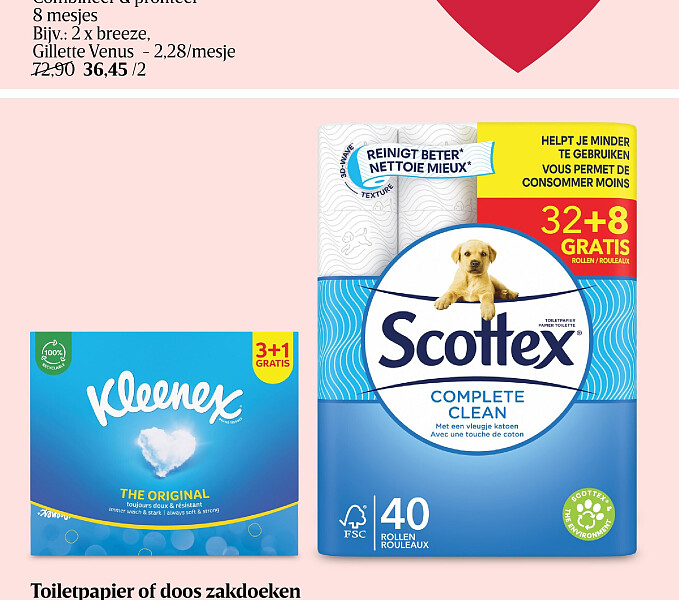 Toiletpapier of doos zakdoeken