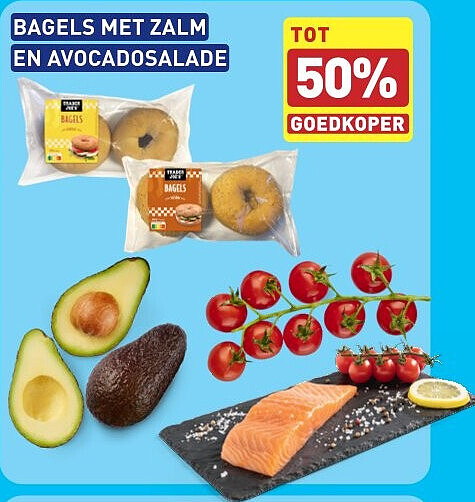 BAGELS MET ZALM EN AVOCADOSALADE