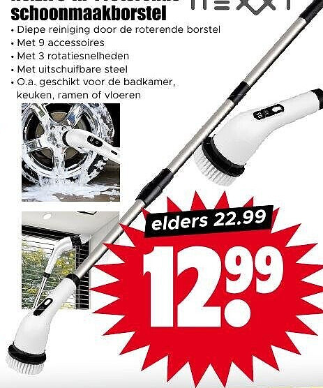 Nexxt 9-in-1 roterende schoonmaakborstel