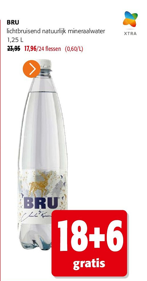 BRU lichtbruisend natuurlijk mineraalwater 1,25 L