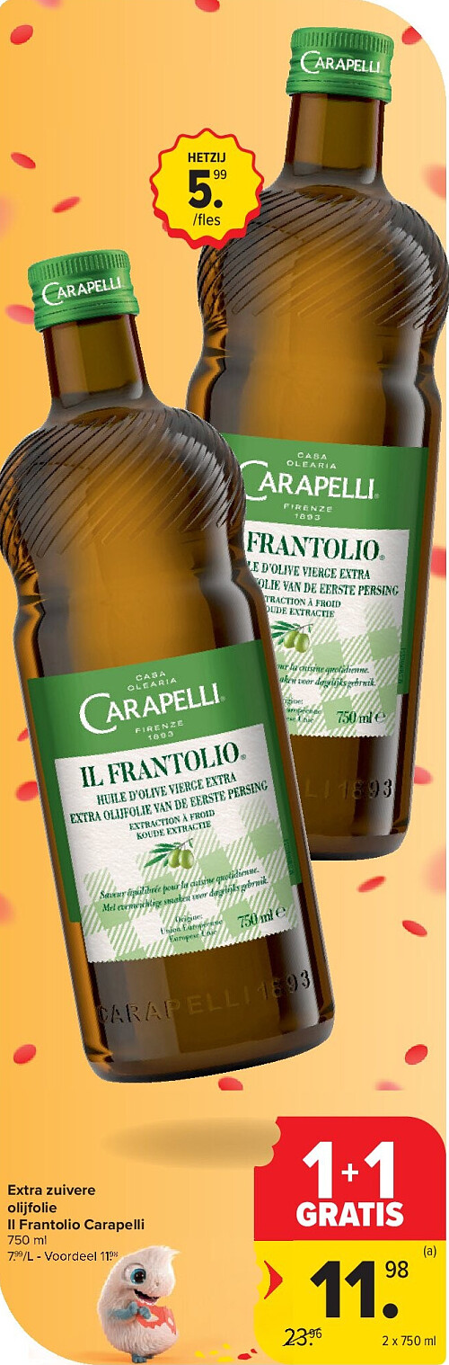 Extra zuivere olijfolie Il Frantolio Carapelli