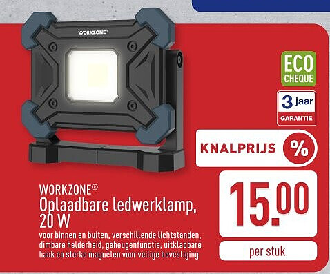 Oplaadbare ledwerklamp, 20 W