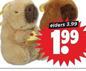 Capybara pluchen sleutelhanger