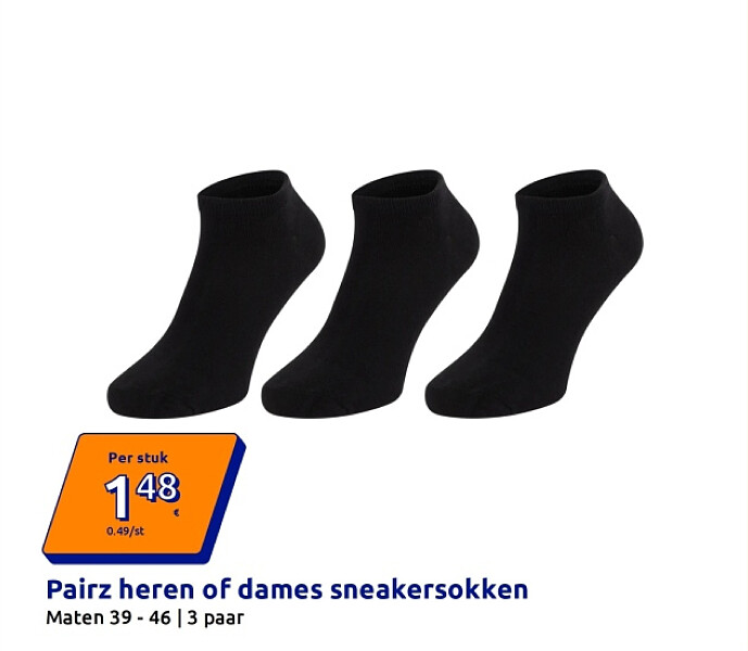 Pairz heren of dames sneakersokken