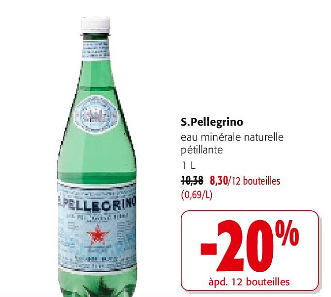 S.Pellegrino eau minérale naturelle pétillante 1 L