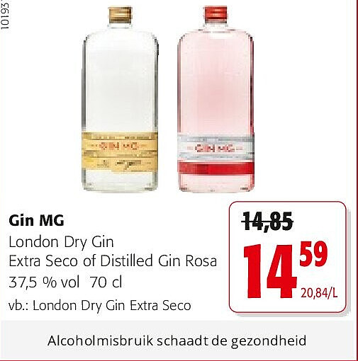 Gin MG London Dry Gin Extra Seco