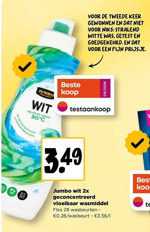 Jumbo wit 2x geconcentreerd vloeibaar wasmiddel