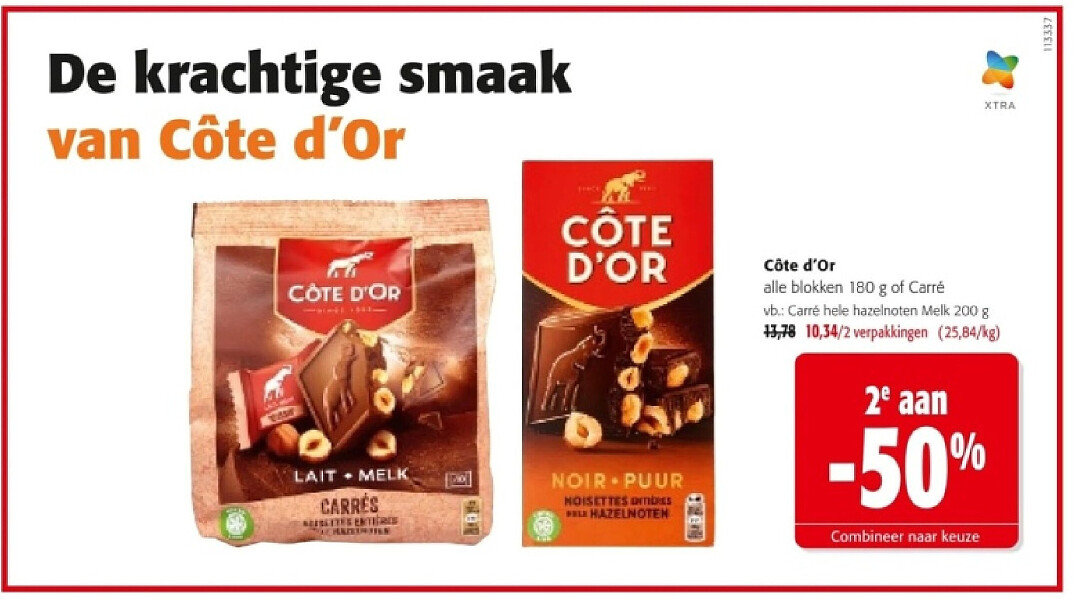 Côte d'Or Carré hele hazelnoten Melk 200 g