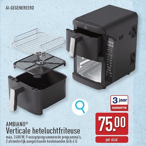 Verticale heteluchtfriteuse