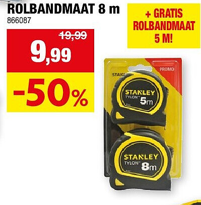 ROLBANDMAAT 8 m